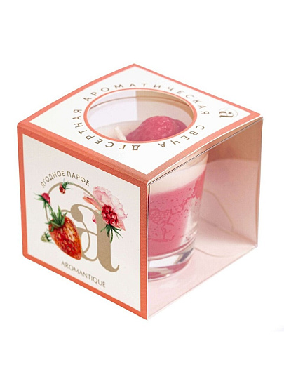 Свеча ароматизированная, 5.5х6 см, в стакане, Aromantique, Ягодное парфе, 60 гр, АМ40602