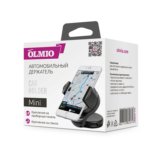 Держатель OLMIO, Partner Mini, 038887, для смартфонов, на присоске