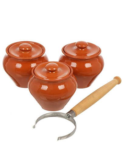 Горшок для запекания керамика, 3 шт, 0.5 л, НБР ВК-1/3