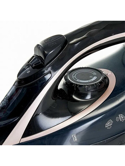 Утюг Delta, LUX DE-3001, 2000 Вт, керамика, вертикальное отпаривание, 1.8 м, черный с бронзовым