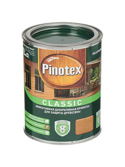 Пропитка Pinotex, Classic, для дерева, рябина, 1 л