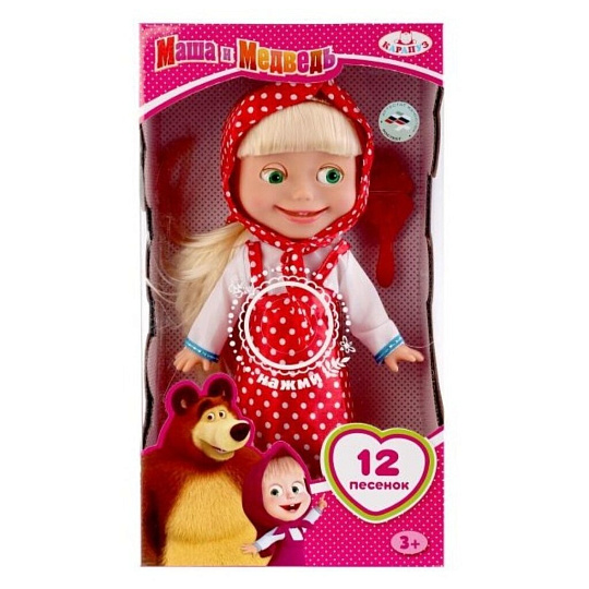 Кукла Карапуз, Маша и Медведь, 30 см, озвученная, пластмасса, Y83030B