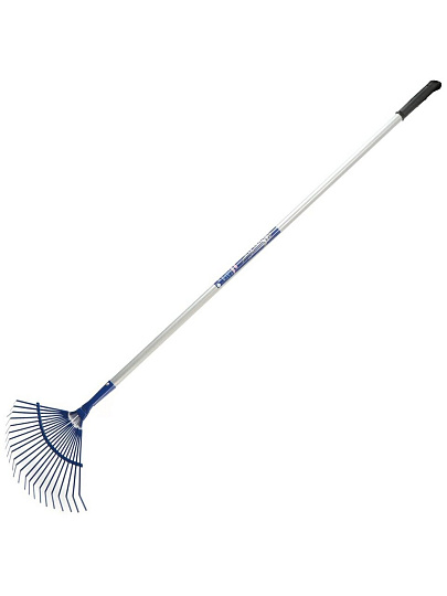 Грабли веерные, 22 зуб, металл, Инструм-Агро, Форсаж, пластинчатые, черенок алюминиевый, 012502