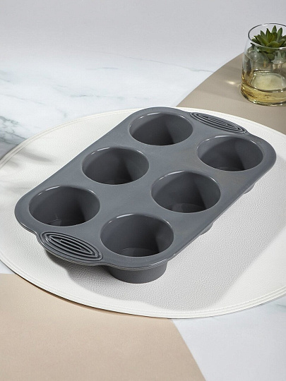 Форма для запекания силикон, 17.7х29.7х3.8 см, 0.1 л, прямоугольная, для кексов, Daniks, Графит, B030107