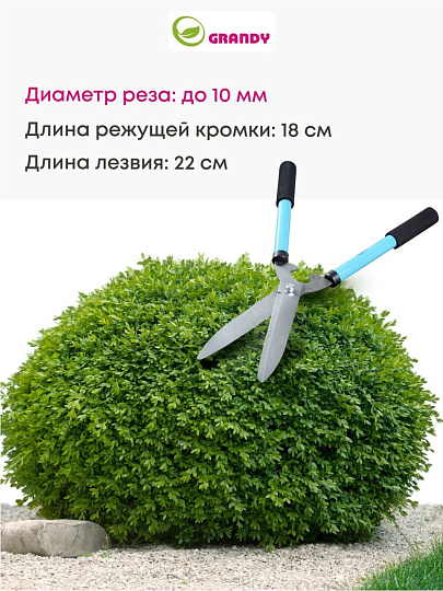 Кусторез 500 мм, стальные лезвия, Grandy, рукоятка резина