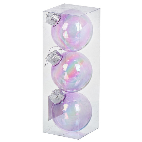 Набор елочных украшений 3 шт, лаванда, 8 см, SYQDPET- 0123009