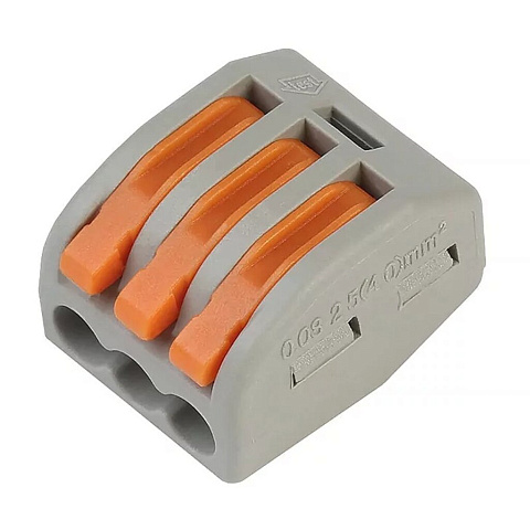 Клемма монтажная, 3 отверстия, с рычагами, 12 шт, Smartbuy, SBE-cwcc-3-rp