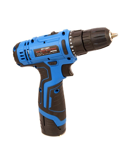 Дрель-шуруповерт аккумуляторный, Edon, CF-1201, 12 В, + набор оснастки, кейс