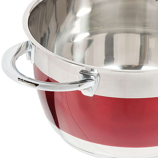 Набор посуды из нержавеющей стали Rainstahl 1818-08RS\CWRed (ковш 1.8 л, кастрюли 2.5+3.5+5.9 л), 4 предмета