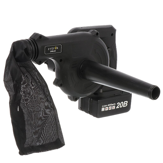 Воздуходувка аккумуляторная, Zitrek, ZKBL20, 0.8 л, 4 А.ч, 60 м/с, 162 м³/ч, Li-ion, 1 Акб, ЗУ