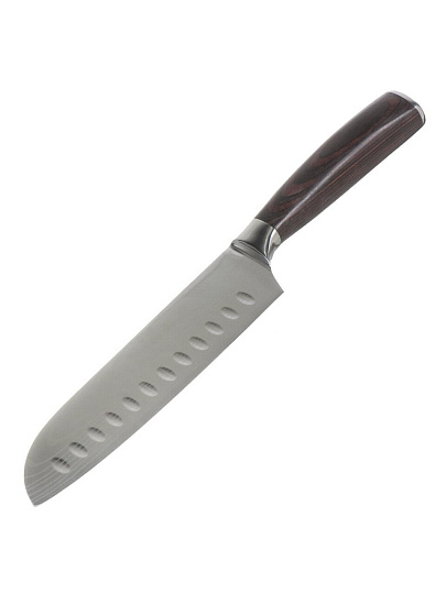 Нож кухонный Daniks, Classic G10, сантоку, нержавеющая сталь, 18 см, рукоятка дерево, Y4-8913