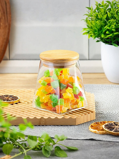 Банка для сыпучих продуктов, стекло, 350 мл, с крышкой, Y4-4786