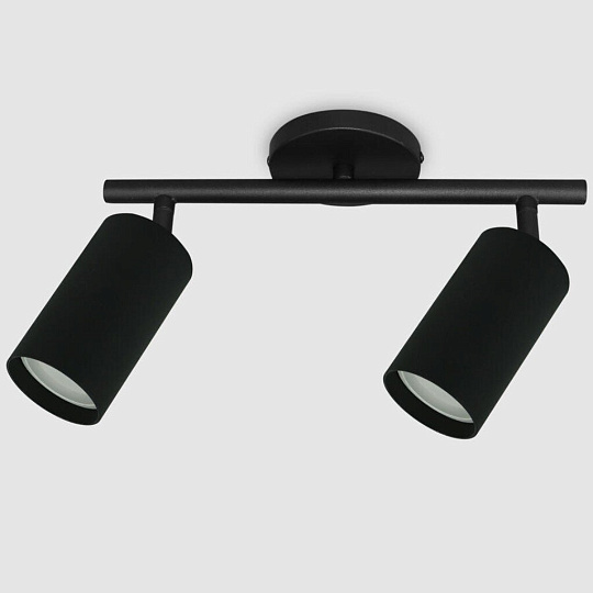 Светильник на основании General Lighting Systems, Башня, 50 Вт, GU10, на 2 лампочки, IP20, d5.5х10х10 см, Спот, черный, 661831