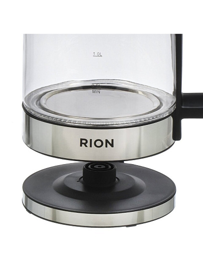 Чайник электрический Rion, CX-K320-18, 1.8 л, 1500 Вт, скрытый нагревательный элемент, стекло, пластик