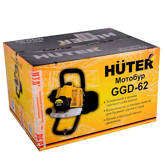 Мотобур Huter, GGD-62, 300 мм, 2400 Вт, 63 куб.см, 70/13/18