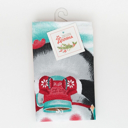 Полотенце кухонное 35х60 см, 100% хлопок, Доляна, Снежного настроения, Россия, 4389620