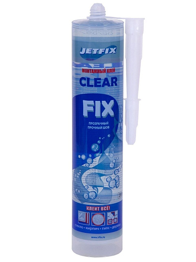 Клей-герметик Jetfix, гибридный, монтажный, бесцветный, однокомпонентный, 280 мл, 21086, Clear Fix