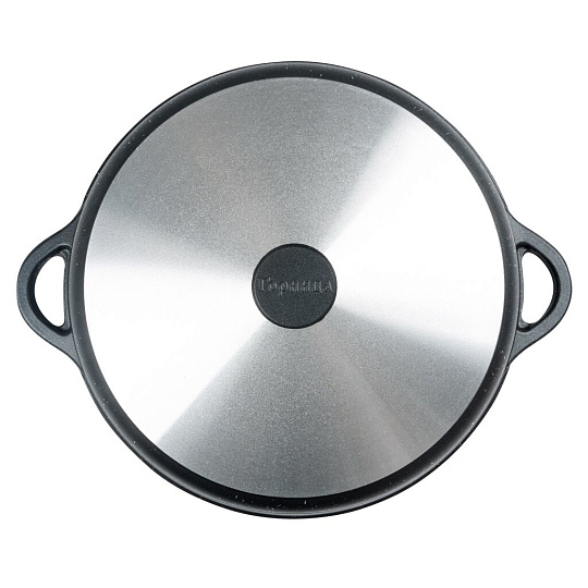 Жаровня алюминий, 26 см, 3.5 л, антипригарное покрытие, Горница, Гранит, ж7126аг, с крышкой