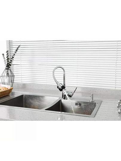 Смеситель для кухни, Frud, гибкий излив, с картриджем, R42055-1