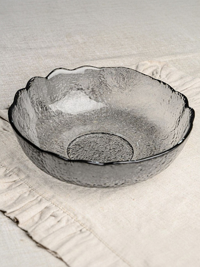 Салатник стекло, круглый, 21х7 см, 0.935 л, Графит, Декостек, 5819/1-Н7