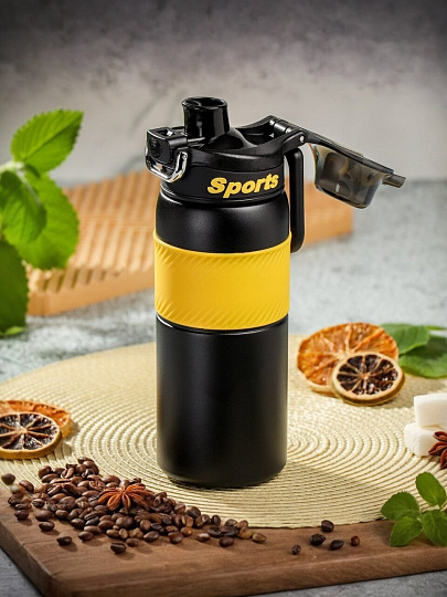 Термобутылка нержавеющая сталь, 0.5 л, Sports Fresh, желтая, B070071