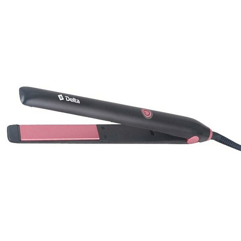 Выпрямитель Delta, Dl-0534, для выпрямления волос, 30 Вт, керамическое покрытие, 1 режим, 220 °, черный с розовым