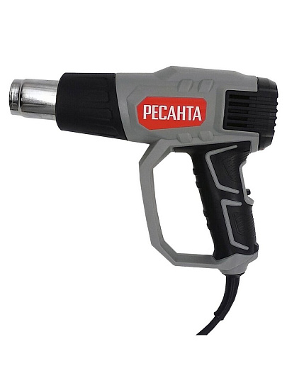 Фен строительный Ресанта, ФЭ-2000ЭК, 2000 Вт, 500 л/мин, 60 °C, 600 °C, 2 скорости, с кейсом, 75/2/2