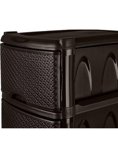 Комод 4 ящика, Rattan, 48х41х94.5 см, темный каштан, KL377312011, Keeplex