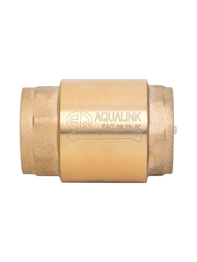 Клапан обратный 1 1/4'', г-г, латунь, с пластиковым сердечником, AquaLink