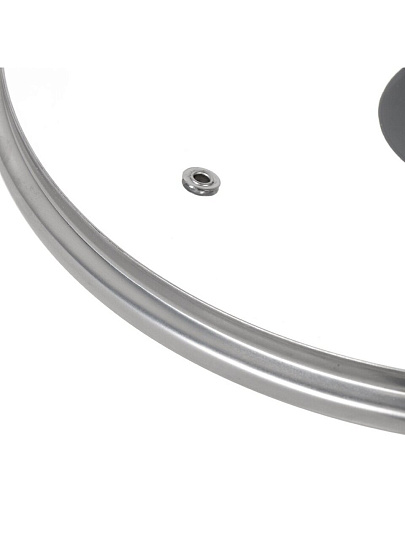 Крышка для посуды стекло, 28 см, Daniks, металлический обод, кнопка бакелит, черная, Д4128Ч