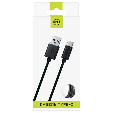 Кабель USB, Red Line, USB Type-C, 1 м, черный, УТ000010553