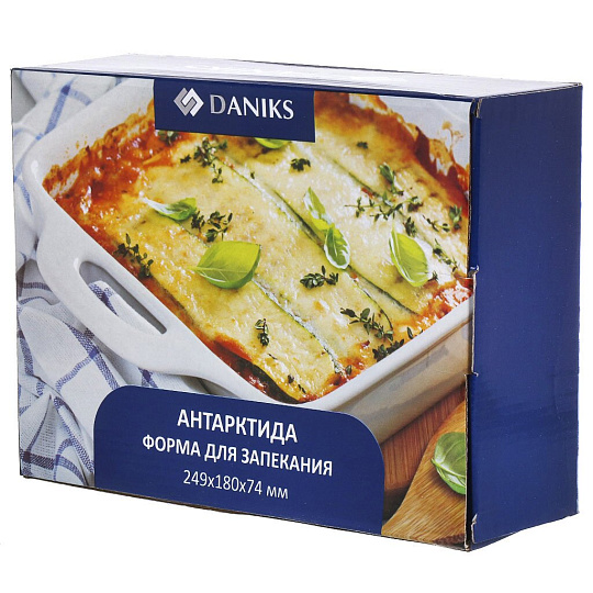 Форма для запекания керамика, 18х18х7.4 см, 1.3 л, прямоугольная, Daniks, Антарктида, Y4-7287