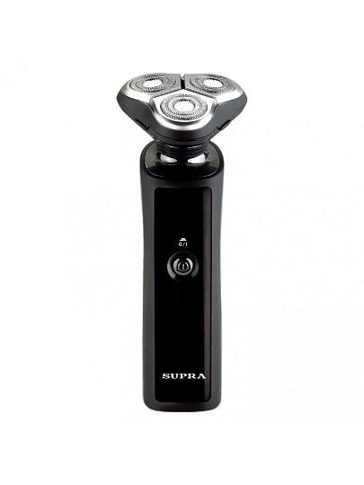 Электробритва аккумуляторная, Supra, RS-209, роторная, сухое бритье, 5 Вт, 3 бритвенные головки, черная, 13279