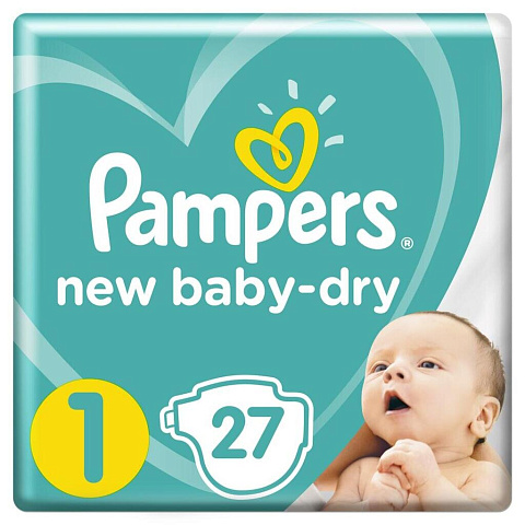 Подгузники детские Pampers, Newborn, 1, 0 - 5 кг, 27 шт, унисекс