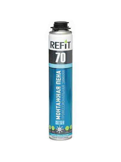 Пена монтажная Kolt, Refit, профессиональная, 70 л, 1 л, 870 г, зимняя, R87W70