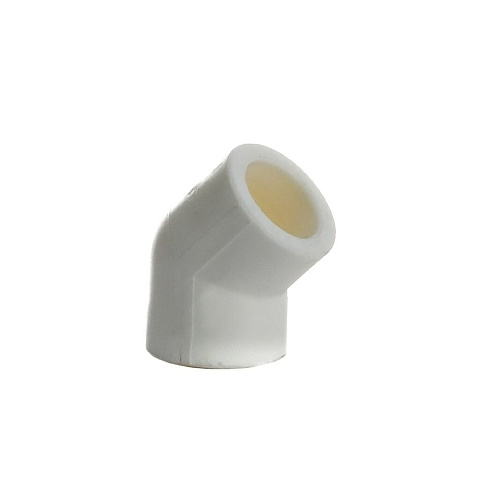 Уголок полипропилен, d25 мм, 45 °, внутренняя/внутренняя, белый, Valfex