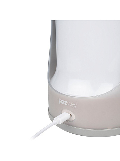 Фонарь-светильник встроенный аккумулятор, JazzWay, Accu5-L60-gy, зарядка от USB, ABS-пластик, с диммером, IP20, 13х13х23.1 см, 5058323
