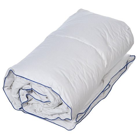 Одеяло 2-спальное, 172х205 см, Пример, гусиный пух, 140 г/м2, всесезонное, чехол 100% хлопок, тик, кант, Бел-Поль