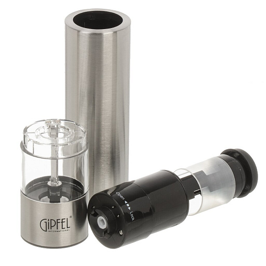 Мельница для специй нержавеющая сталь, пластик керамика, 22 см, электрическая, Gipfel, Tropica, 9148