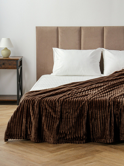 Плед 200х240 см, микрофибра, 100%пэ, 280г, Silvano, Неаполь, шоколад