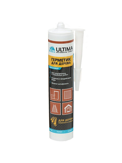 Герметик акриловый, для дерева, Ultima, ULTT300, 300 г, тик