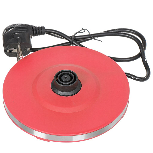 Чайник электрический Eurostek, EEK-3021, красный, 1.8 л, 1800 Вт, скрытый нагревательный элемент, LED подсветка, стекло