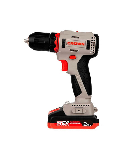 Дрель-шуруповерт аккумуляторный, Crown, CT21091HX-2 BMC, бесщеточный, 20 В, кейс