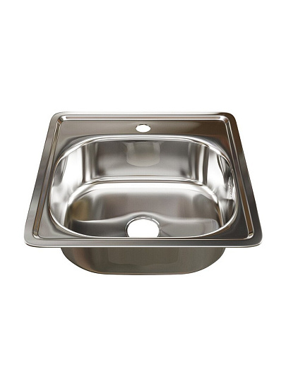 Мойка кухонная врезная, Mixline, нержавеющая сталь, 480х480 мм, 0.6 мм