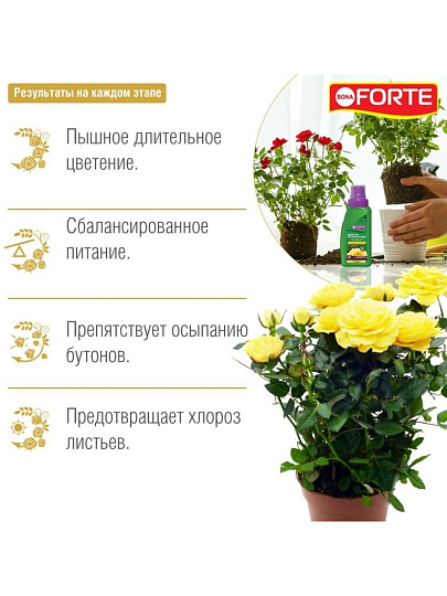 Удобрение для роз и пионов, жидкость, 285 мл, Bona Forte
