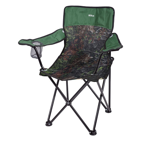Стул-кресло 50х80х76 см, Премиум 5, зеленое, дубовые листья, ткань водоотталкивающая, с сумкой-чехлом, со спинкой, 100 кг, Nika, ПСП5/3