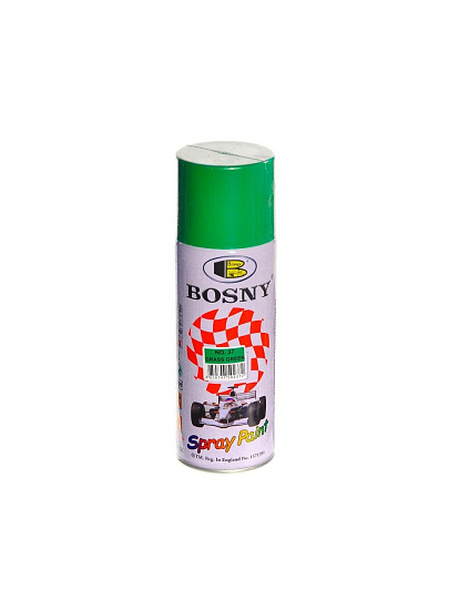 Краска аэрозольная, Bosny, №37, акрилово-эпоксидная, универсальная, глянцевая, зеленая трава, 0.4 кг
