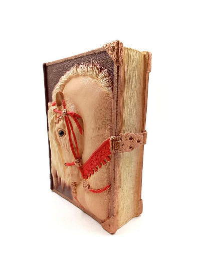 Копилка Символ Года Книга Конь, 21 см, гипс, G040-21-112K, шоколадно-бежевая