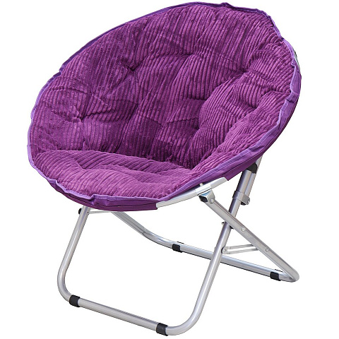 Кресло складное 84х80х78 см, Гриб Комфорт, фиолетовое, вельвет, 100 кг, YTMC003D
