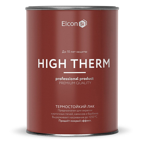 Лак Elcon, High Therm, 00-00002950, бесцветный, для внутренних и наружных работ, 1 л